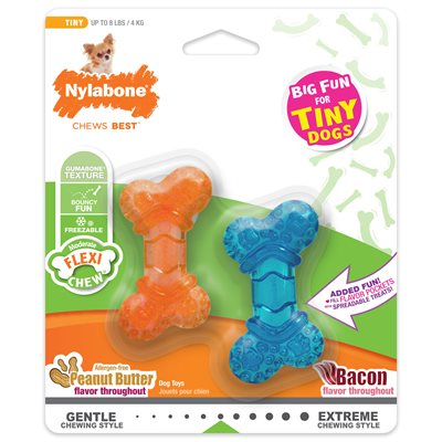 Nylabone Mini Twin Pack - Peanut Butter/Bacon