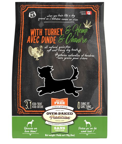 OBT GRAIN FREE TREATS - TURKEY & HEMP 170g