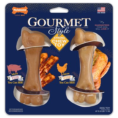 Nylabone Gourmet 2pk - Bacon/Chicken Large