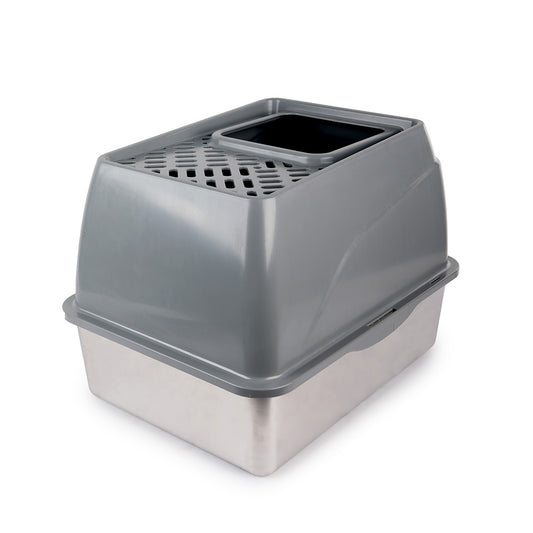 All For Paws Enclosed Stainless Steel Cat Pan