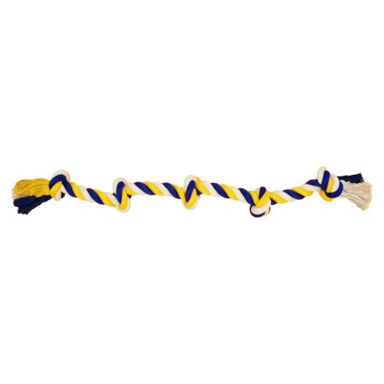 Bud'z Rope Toy - 5 Knot Blue & Yellow