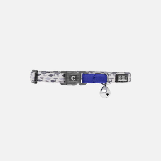 Cloe Cluzo Adjustable Cat Collar - Grey Fish