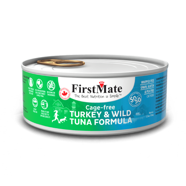 FirstMate Grain Free 50-50 Blend Cat Can Turkey and Tuna 156g
