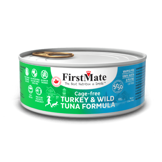 FirstMate Grain Free 50-50 Blend Cat Can Turkey and Tuna 156g