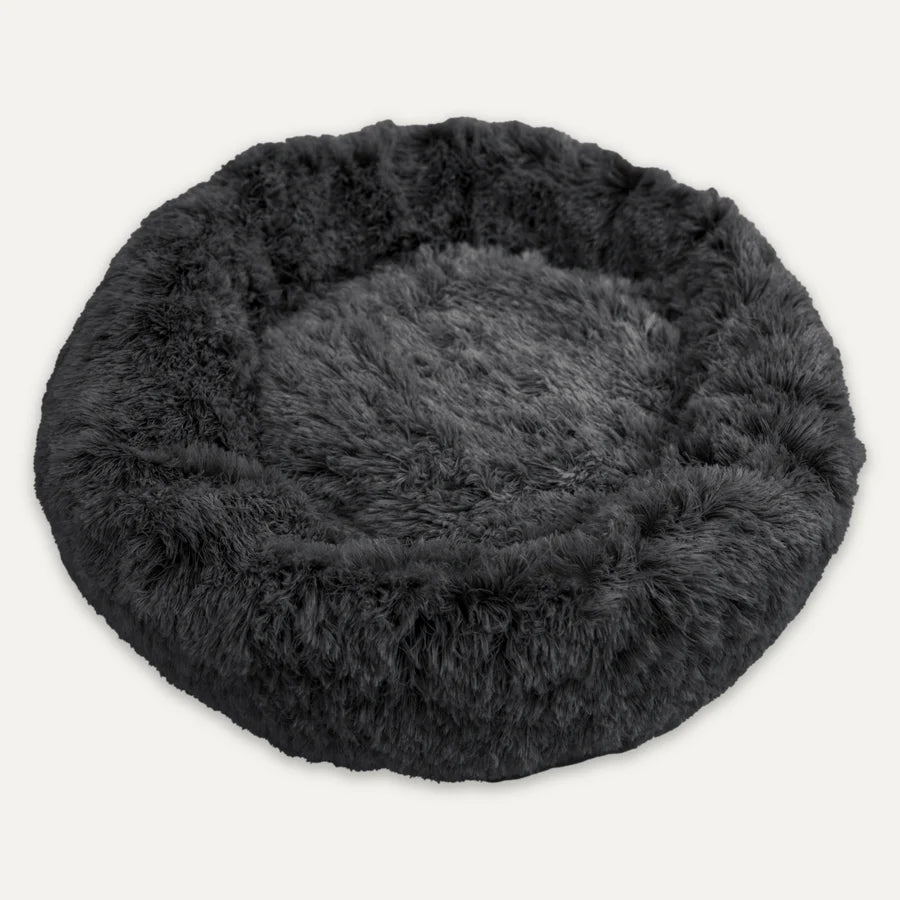 Goo-eez Round Plush Pet Bed - Dark Grey Small