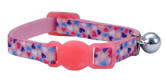 Li'l Pals Cat Collar 8" Pink Hearts