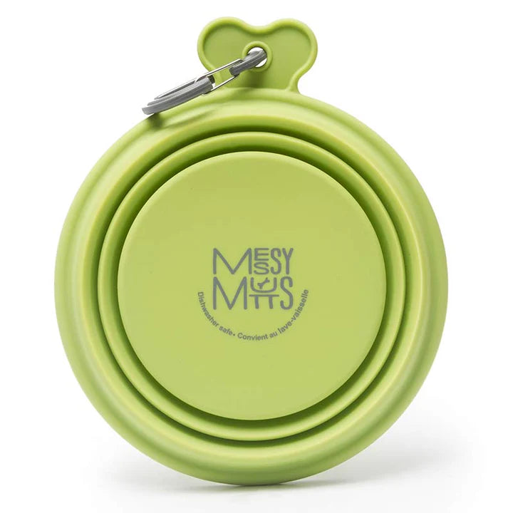 Messy Mutts Collapsible Travel Bowl - Medium Green