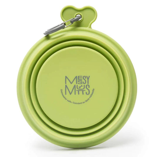 Messy Mutts Collapsible Travel Bowl - Medium Green