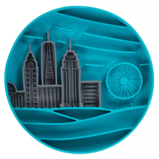 Messy Mutts Silicone Interactive Bowl - City Blue