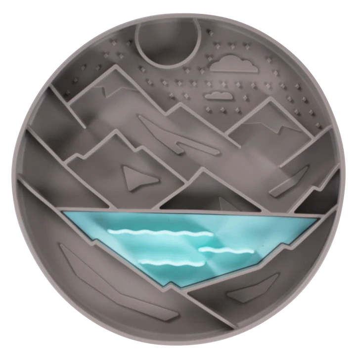 Messy Mutts Silicone Interactive Bowl - Mountain Grey