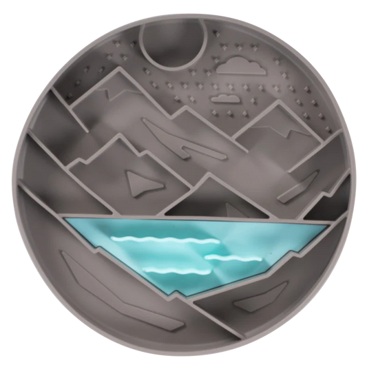 Messy Mutts Silicone Interactive Bowl - Mountain Grey