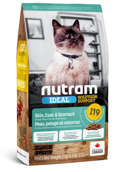 Nutram I19 Skin, Coat and Stomach  Chicken & Salmon Cat Food 4.4 lb