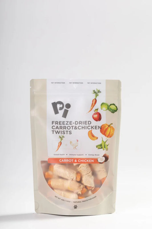 PI Pet Food - Freeze-Dried Carrots & Chicken Twists 42g