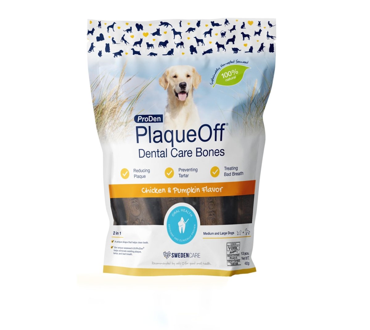 PlaqueOff Dental Bones Chicken & Pumpkin 17oz