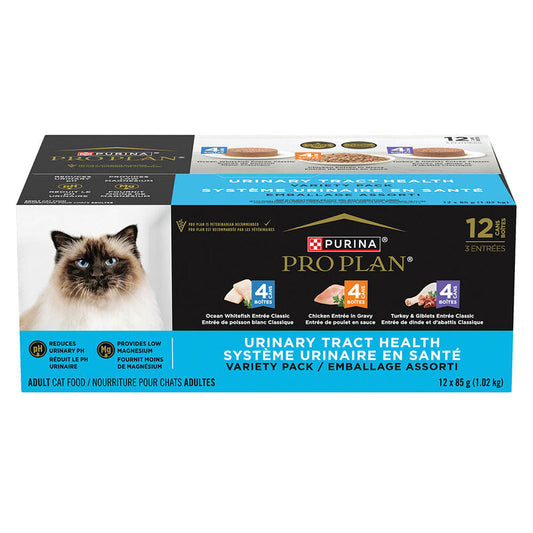 Pro Plan Cat Canned Variety Urinary Chicken, Turkey, Ocean Whitefish 12 Pack (85g)