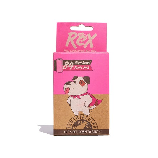 Rex Earthtacular Poop Bags Pink 84 bags (6 Rolls)