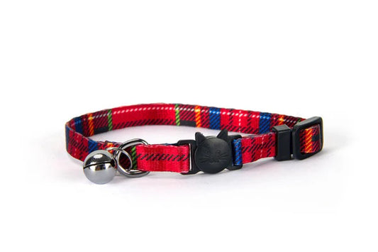 Simon's Break Away Reflective Collar - Red Plaid