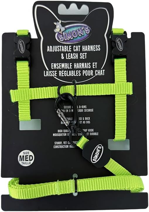 Simon's Adjusable Nylon Harness Set - Neon Green