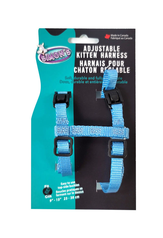 Simon's Adjustable Kitten Harness - Light Blue