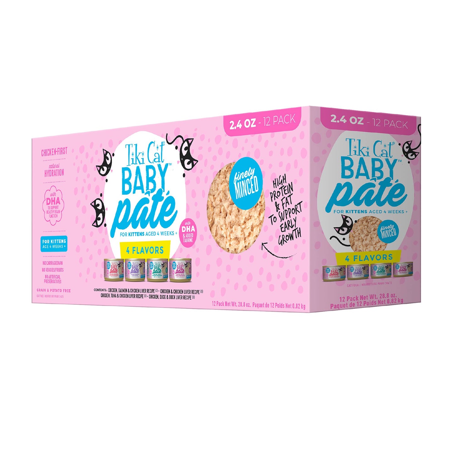 Tiki Cat Baby Pate 4 Flavour Variety Pack - 12 x 2.4 oz