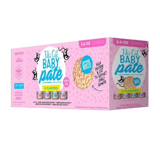 Tiki Cat Baby Pate 4 Flavour Variety Pack - 12 x 2.4 oz