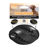 Zeus Chewchasers Rubber Treat Rugby Ball - Black 5in